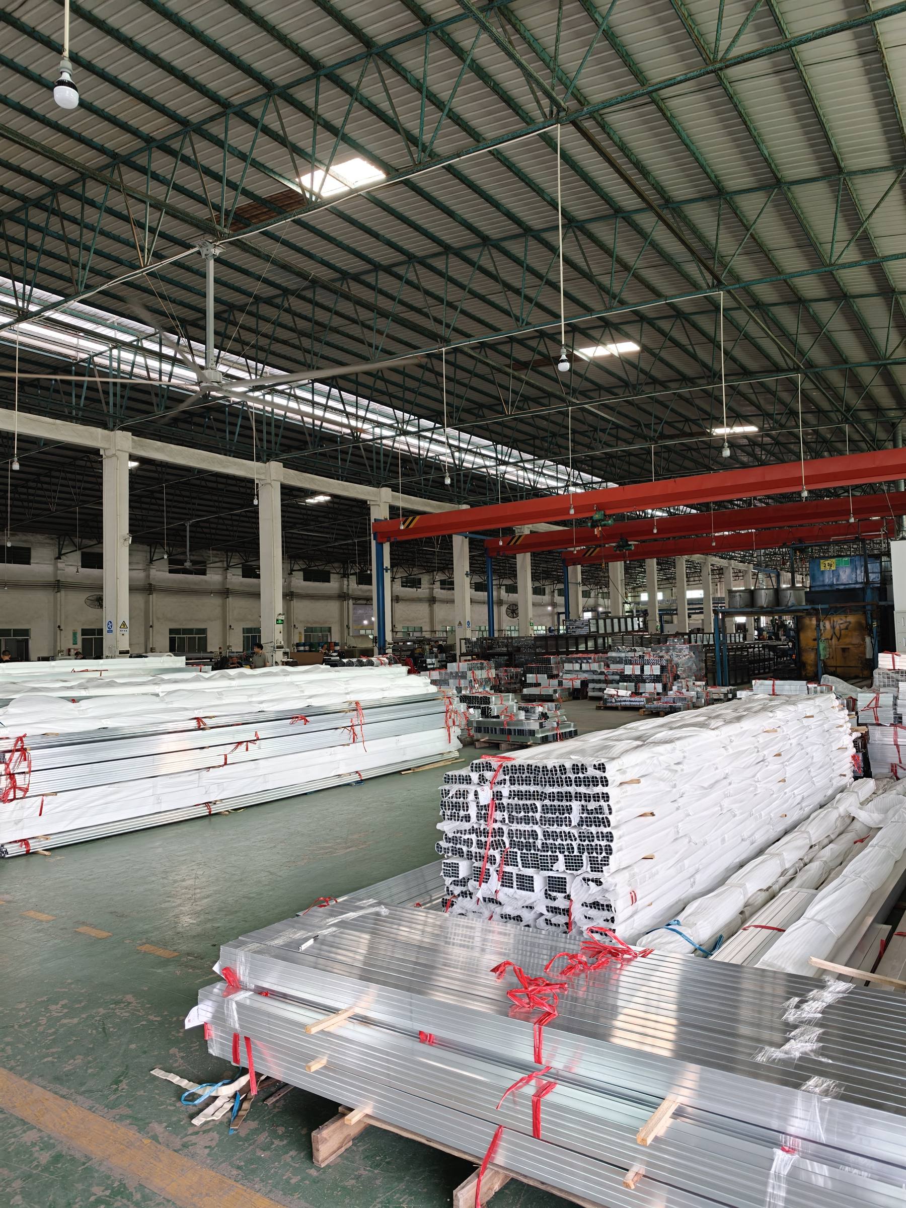 Packaged goods staged in the despatch warehouse