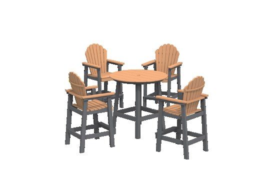 HDPE bar table with four bar-height chairs