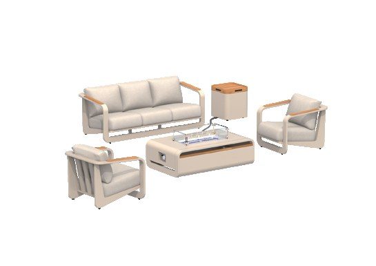 Aluminum sofa set with a matching propane tank cover